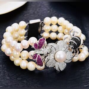 Pearl 18k White Gold Plated Bracelet